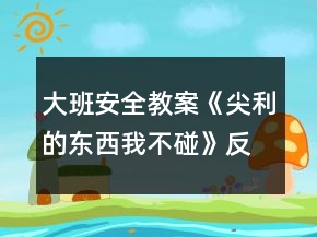 大班安全教案《尖利的東西我不碰》反思