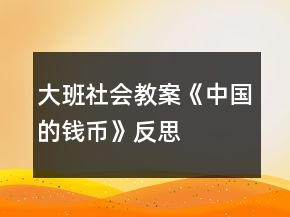 大班社會教案《中國的錢幣》反思
