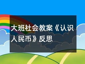 大班社會(huì)教案《認(rèn)識(shí)人民幣》反思
