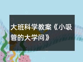 大班科學(xué)教案《小吸管的大學(xué)問》
