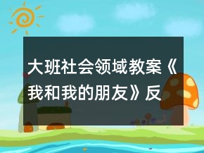 大班社會領(lǐng)域教案《我和我的朋友》反思