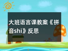 大班語(yǔ)言課教案《拼音shi》反思