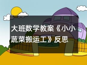 大班數(shù)學教案《小小蔬菜搬運工》反思