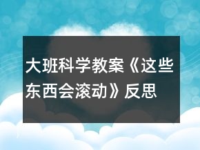 大班科學(xué)教案《這些東西會滾動》反思