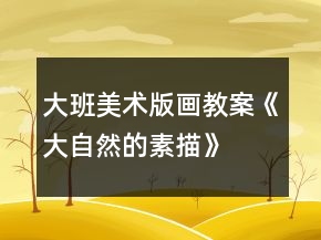 大班美術(shù)版畫(huà)教案《大自然的素描》