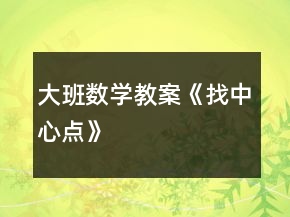 大班數(shù)學教案《找中心點》
