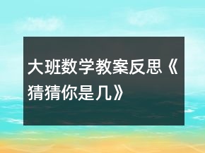 大班數(shù)學(xué)教案反思《猜猜你是幾》