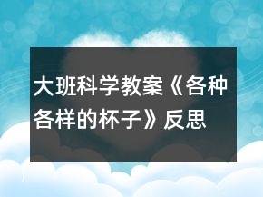 大班科學教案《各種各樣的杯子》反思