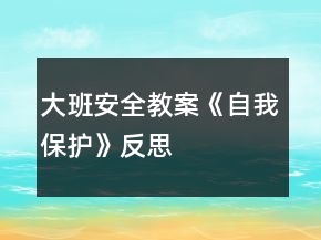 大班安全教案《自我保護(hù)》反思