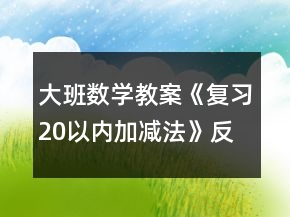 大班數(shù)學教案《復(fù)習20以內(nèi)加減法》反思