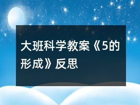 大班科學(xué)教案《5的形成》反思