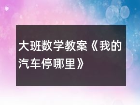 大班數(shù)學(xué)教案《我的汽車停哪里》