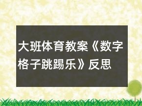 大班體育教案《數字格子跳踢樂》反思