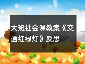 大班社會課教案《交通（紅綠燈）》反思