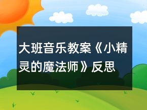 大班音樂教案《小精靈的魔法師》反思