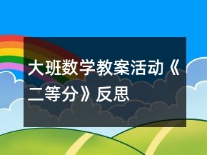 大班數(shù)學(xué)教案活動(dòng)《二等分》反思