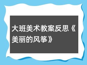 大班美術(shù)教案反思《美麗的風(fēng)箏》
