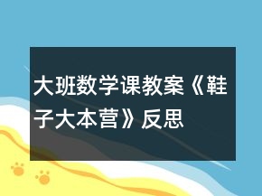 大班數(shù)學(xué)課教案《鞋子大本營》反思