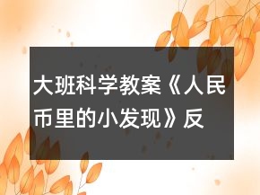 大班科學(xué)教案《人民幣里的小發(fā)現(xiàn)》反思