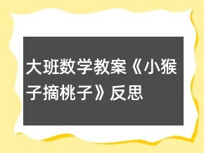 大班數(shù)學教案《小猴子摘桃子》反思