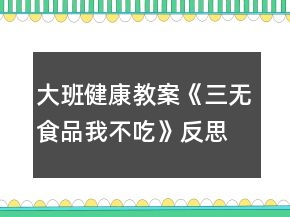 大班健康教案《三無食品我不吃》反思