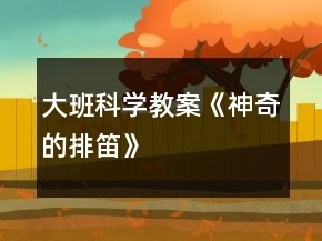 大班科學(xué)教案《神奇的排笛》