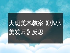 大班美術教案《小小美發(fā)師》反思