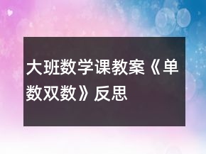 大班數(shù)學(xué)課教案《單數(shù)、雙數(shù)》反思