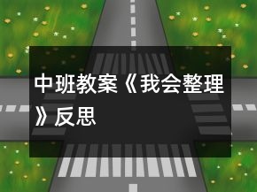 中班教案《我會整理》反思