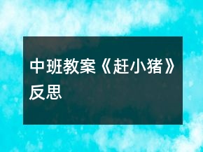 中班教案《趕小豬》反思