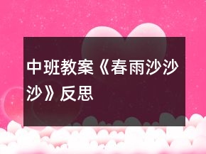 中班教案《春雨沙沙沙》反思