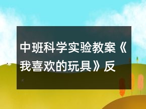 中班科學(xué)實(shí)驗(yàn)教案《我喜歡的玩具》反思