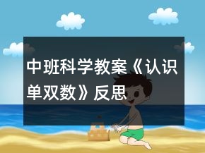 中班科學(xué)教案《認識單雙數(shù)》反思