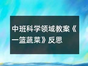 中班科學領(lǐng)域教案《一籃蔬菜》反思