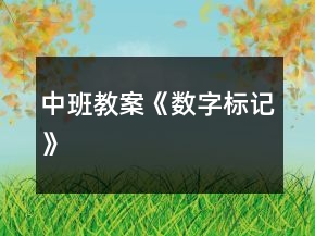 中班教案《數(shù)字標(biāo)記》