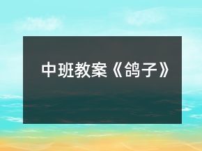 中班教案《鴿子》