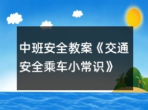 中班安全教案《交通安全乘車小常識》反思