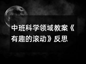 中班科學(xué)領(lǐng)域教案《有趣的滾動(dòng)》反思
