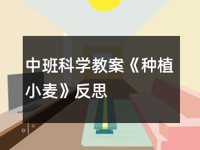 中班科學(xué)教案《種植小麥》反思