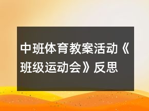 中班體育教案活動(dòng)《班級(jí)運(yùn)動(dòng)會(huì)》反思