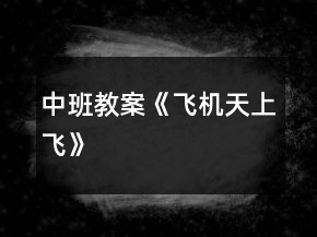 中班教案《飛機天上飛》