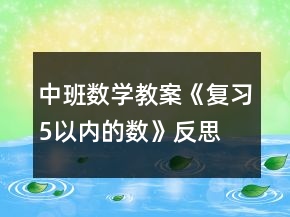 中班數(shù)學(xué)教案《復(fù)習(xí)5以內(nèi)的數(shù)》反思
