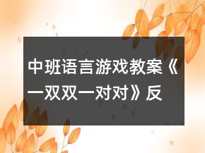 中班語言游戲教案《一雙雙一對(duì)對(duì)》反思