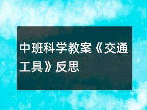 中班科學(xué)教案《交通工具》反思