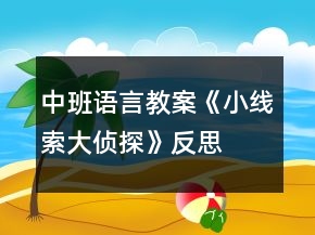 中班語(yǔ)言教案《小線(xiàn)索大偵探》反思