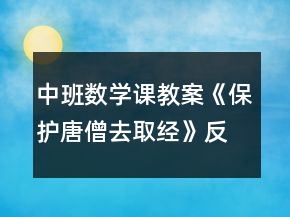 中班數(shù)學課教案《保護唐僧去取經(jīng)》反思