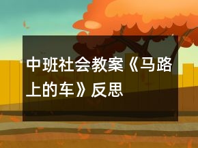 中班社會(huì)教案《馬路上的車》反思