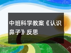 中班科學(xué)教案《認識鼻子》反思