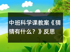 中班科學(xué)課教案《猜猜有什么？》反思