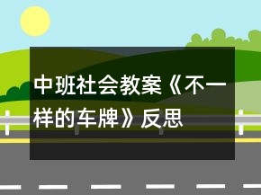 中班社會(huì)教案《不一樣的車牌》反思